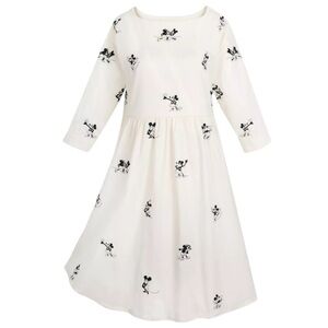 Disney Parks Noir Collection Mickey Minnie Embroidered Vintage Style Dress 1X